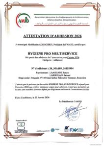 Attestation d’adhésion AM3D 2026 de Hygiène Pro Multiservice